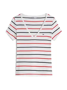 Tommy Jeans Tričko 'ESSENTIAL'  modrá / červená / biela
