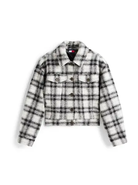 Tommy Jeans Prechodná bunda  čierna / biela