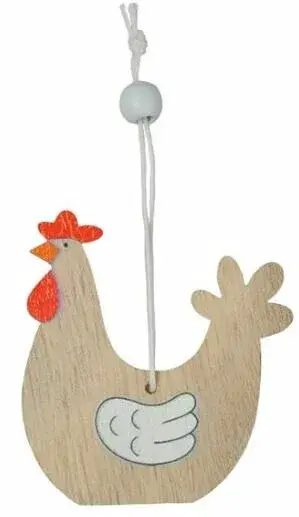 Závěs Slepice 6,5cm hnědá