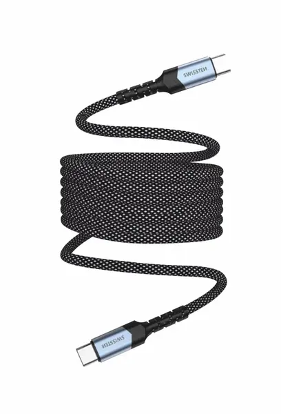 Swissten magnetický datový kabel samonavíjecí USB-C / USB-C 1m