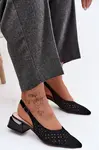 Kožené semišové sandály s otevřeným vzorem D&amp;A
