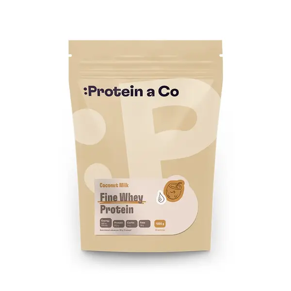 Protein a Co Protein Fine whey slazený stévií 1000 g Coconut milk
