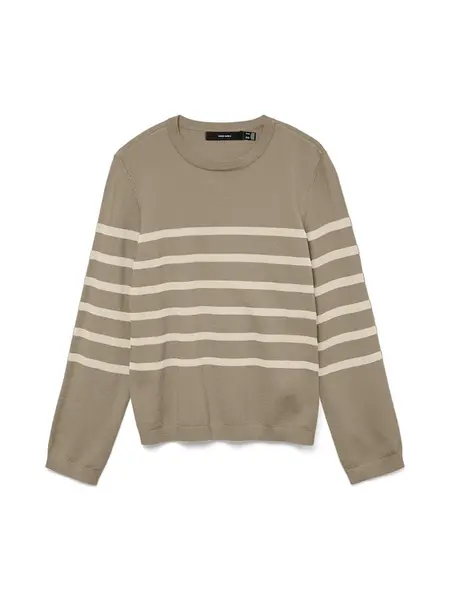 VERO MODA Sveter 'VMSABA'  béžová / hnedá