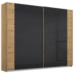 Rauch Möbel SKŘÍŇ S POSUVNÝMI DVEŘMI, antracitová, dub artisan, 225/210/62 cm