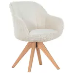 Landscape ŽIDLE S PODRUČKAMI, vzhled kůže, plyš, krémová, bílá