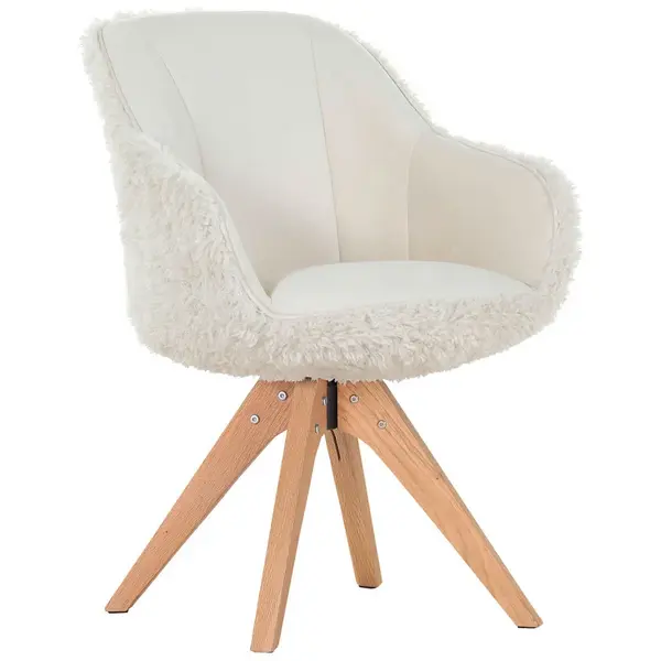 Landscape ŽIDLE S PODRUČKAMI, vzhled kůže, plyš, krémová, bílá