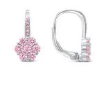Brilio Silver Stříbrné náušnice kytičky s růžovými zirkony EA15WP