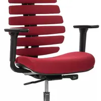 MERCURY Ergonomická kancelářská židle FISH BONES s opěrkou hlavy, černý plast, 26-23 vínová, 3D područky, sezení 8 hodin denně