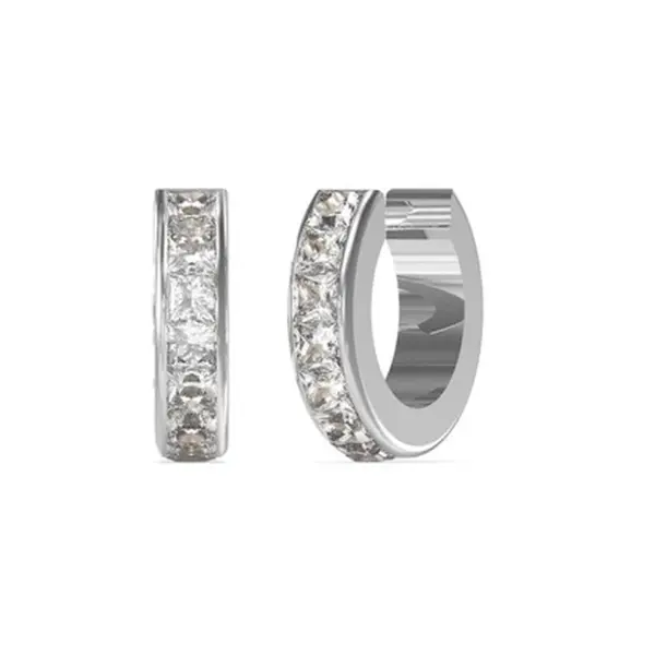 Guess Fashion ocelové náušnice s krystaly Huggie Me JUBE03134JWRHT/U