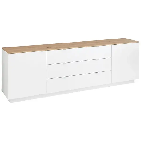 MID.YOU NÍZKÁ KOMODA, bílá, dub artisan, 240/77/44 cm