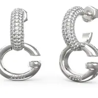 Guess Fashion kruhové náušnice s krystaly Oh My G JUBE04521JWRHT/U