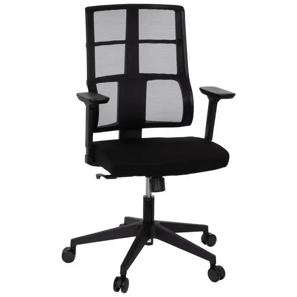 MID.YOU OTOČNÁ ŽIDLE, síťovina, plochá tkanina, černá