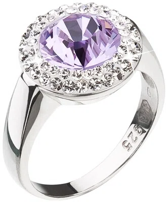 Evolution Group - Pavona Stříbrný prsten s fialkovým krystalem Swarovski 35026.3 58 mm