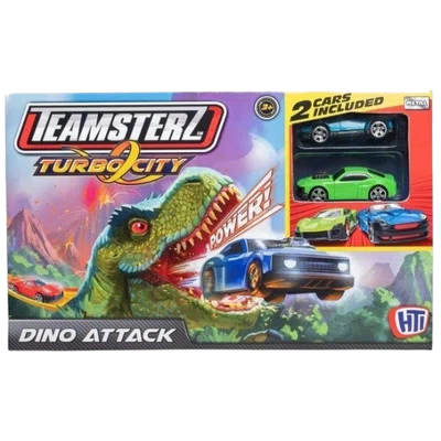 Teamsterz dráha dinosaurus + 3 autíčka