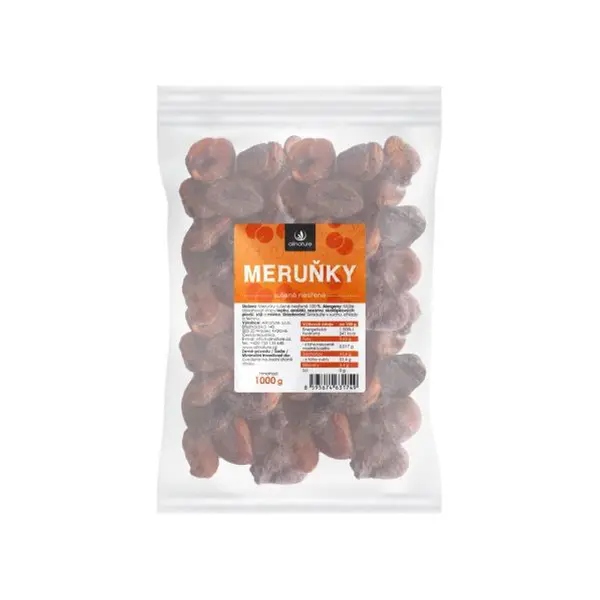 ALLNATURE Meruňky sušené nesířené 1000 g