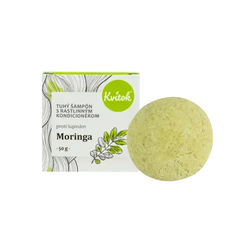 KVITOK Tuhý šampon s kondicionérem proti lupům Moringa XXL 50 g