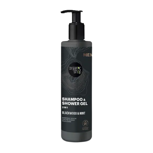 ORGANIC SHOP Sprchový gel a šampon 2 v 1 Blackwood a máta 280 ml