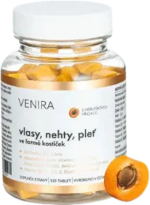 VENIRA Vlasy, nehty, pleť ve formě kostiček Meruňka 120 tablet