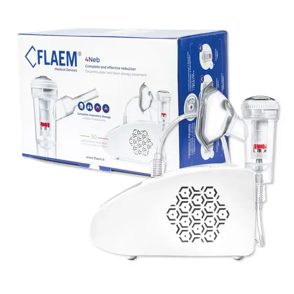 FLAEM 4NEB Pneumaticko pístový inhalátor se 4 režimy, s certifikátem TUV Rheinland