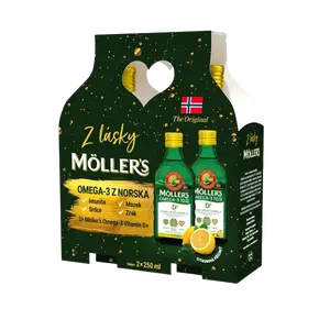 MÖLLERS Dárkové balení Omega 3 s citronovou příchutí 2 x 250 ml