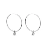 Náušnice kruhy s bezel diamanty v bílém zlatě KLENOTA