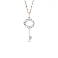 Přívěsek klíček z růžového zlata s diamanty KLENOTA