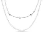Náhrdelník s drobnými perlami v bílém 14k zlatě KLENOTA