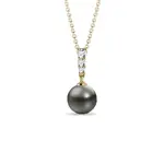 Prívesok zo žltého zlata s tahitskou perlou a briliantmi KLENOTA