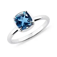 Prstienok z bieleho zlata s topásom KLENOTA