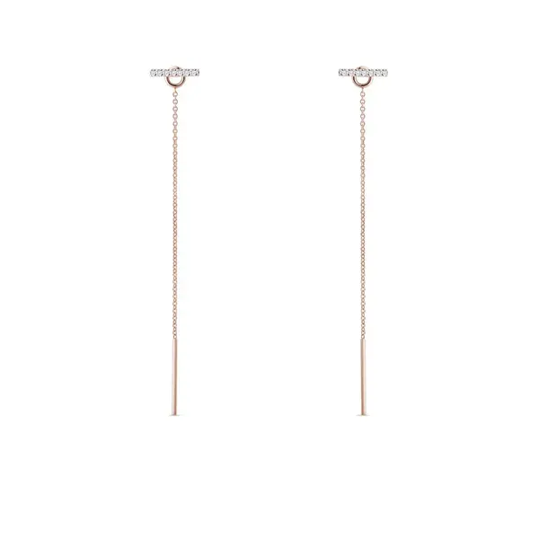 Retiazkové náušnice z ružového zlata s diamantmi KLENOTA
