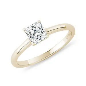 Zlatý prsteň s LG diamantom princess KLENOTA