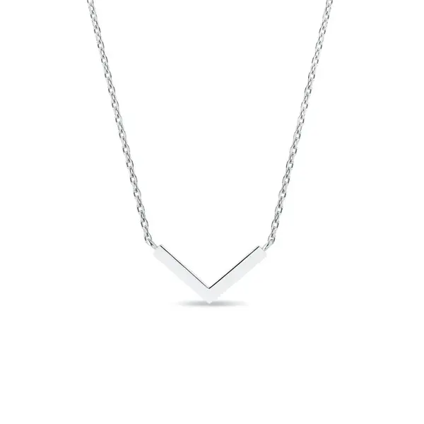 Náhrdelník s príveskom v tvare V z bieleho zlata KLENOTA