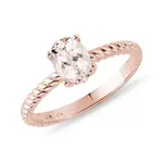 Prsteň z ružového zlata s oválnym morganitom KLENOTA