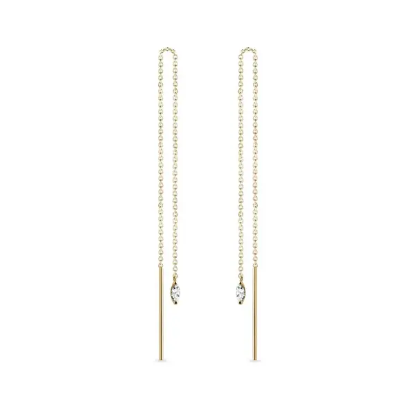 Retiazkové náušnice zo zlata s diamantom markíza KLENOTA