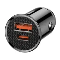 Nabíječka do auta Baseus CCALL-YS01 Circular USB + USB-C 30W, černá