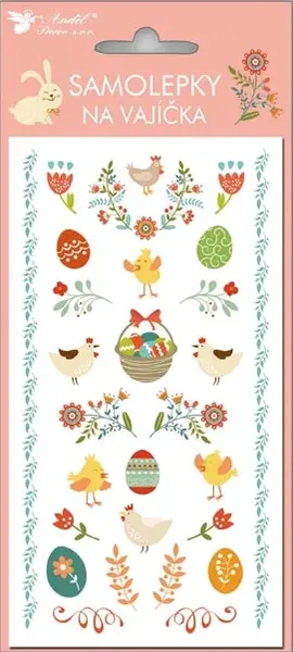 Velikonoční samolepky na vajíčka 829 gelové  19x9cm