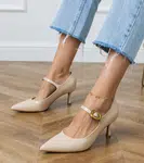 Gemre Beige classic pumps with decorative buckle Helli