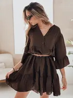 Letní mušelínová sukně LYVONNE, tmavě hnědá