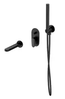 Cersanit Inverto - Vanová baterie pod omítku, 3-otvorová instalace, s tělesem, s příslušenstvím, černá S952-043