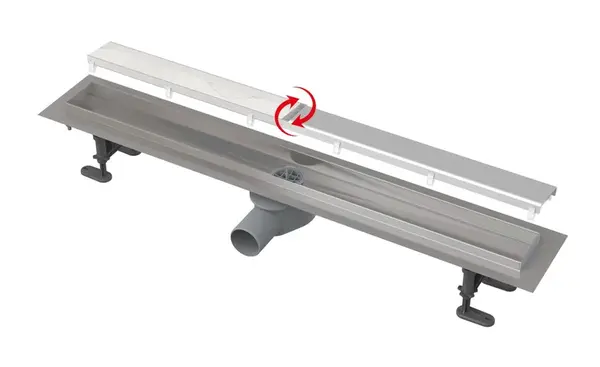 Alcadrain Odtokové žlaby - Sprchový žlab Double Fit and Go 95 cm, včetně roštu, nerez APZ13-DOUBLE9-950