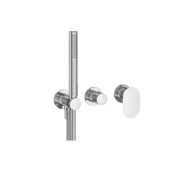 Ravak Spring - Baterie pod omítku s tělesem, pro 2 spotřebiče, s příslušenstvím, chrom X070534