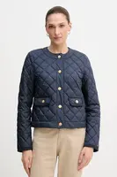 Péřová bunda Tommy Hilfiger tmavomodrá barva, přechodná, WW0WW47449