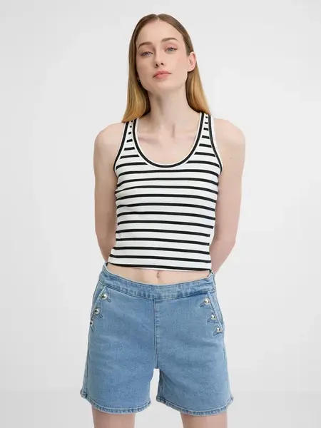 Bílo-černé dámské crop tílko ORSAY - Dámské