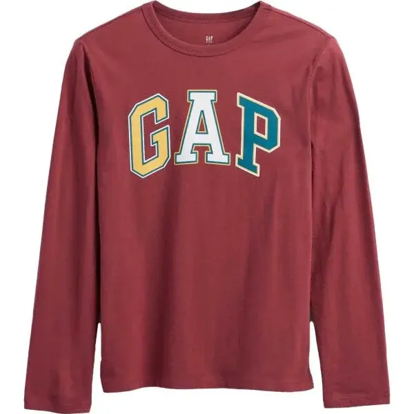 GAP V-FRCH LS LOGO VALUE TEE Chlapecké tričko, červená, velikost