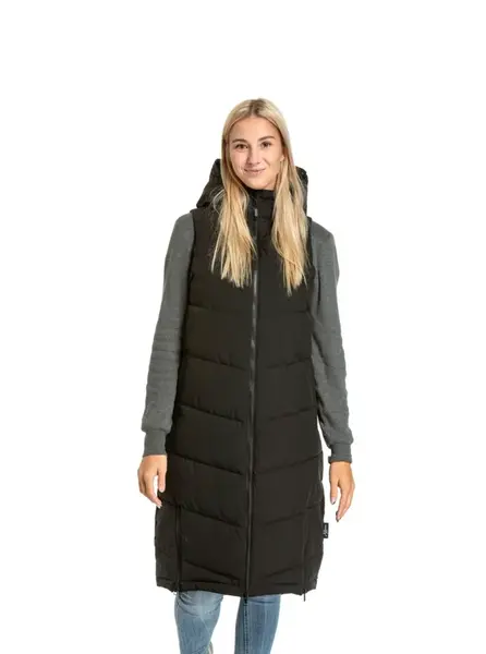 Dámská zimní dlouhá vesta meatfly tama černá m