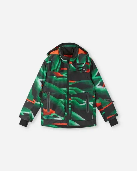 Chlapecká zimní lyžařská bunda reima tirro černá/zelená 140