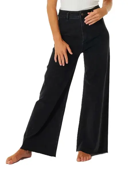 Rip curl dámské kalhoty Holiday Denim Washed Black | Černá | Velikost 28