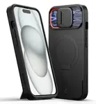 Suritch MagSafe Kickstand Camprotector obal iPhone 15, černý