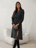Resti Women's Midi Dress in Polka Dots Midnight Bloom
