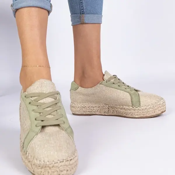 Gemre Green women's lace-up espadrilles Malsi